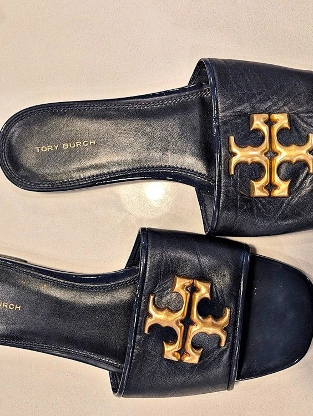 Tory Burch navy blue Miller Slide Sandals Black size 9